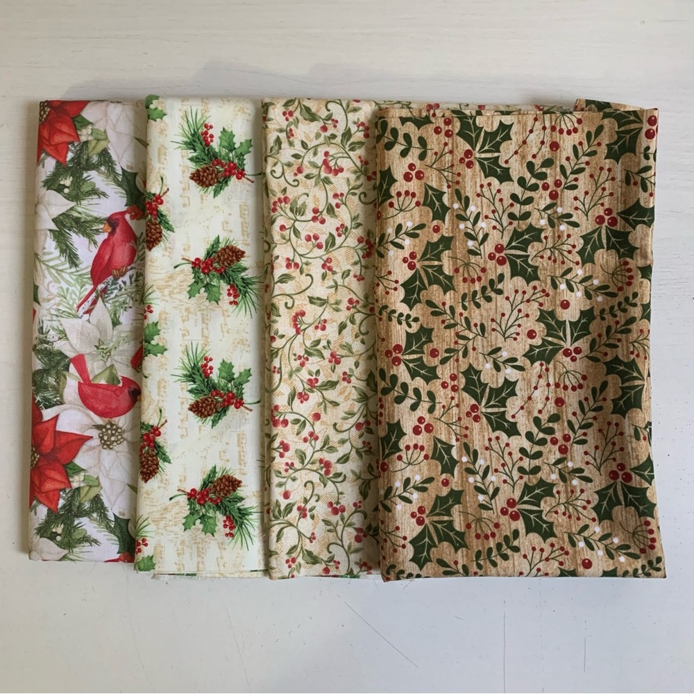 Christmas Holiday Fabric 4pc Bundle